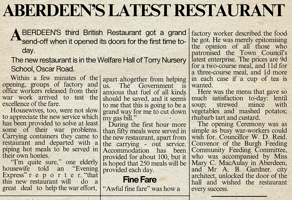 Aberdeen Evening Express 27th April 1942