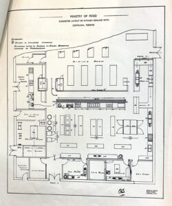 Fairly complex diagram showing top-down layout of a public diner