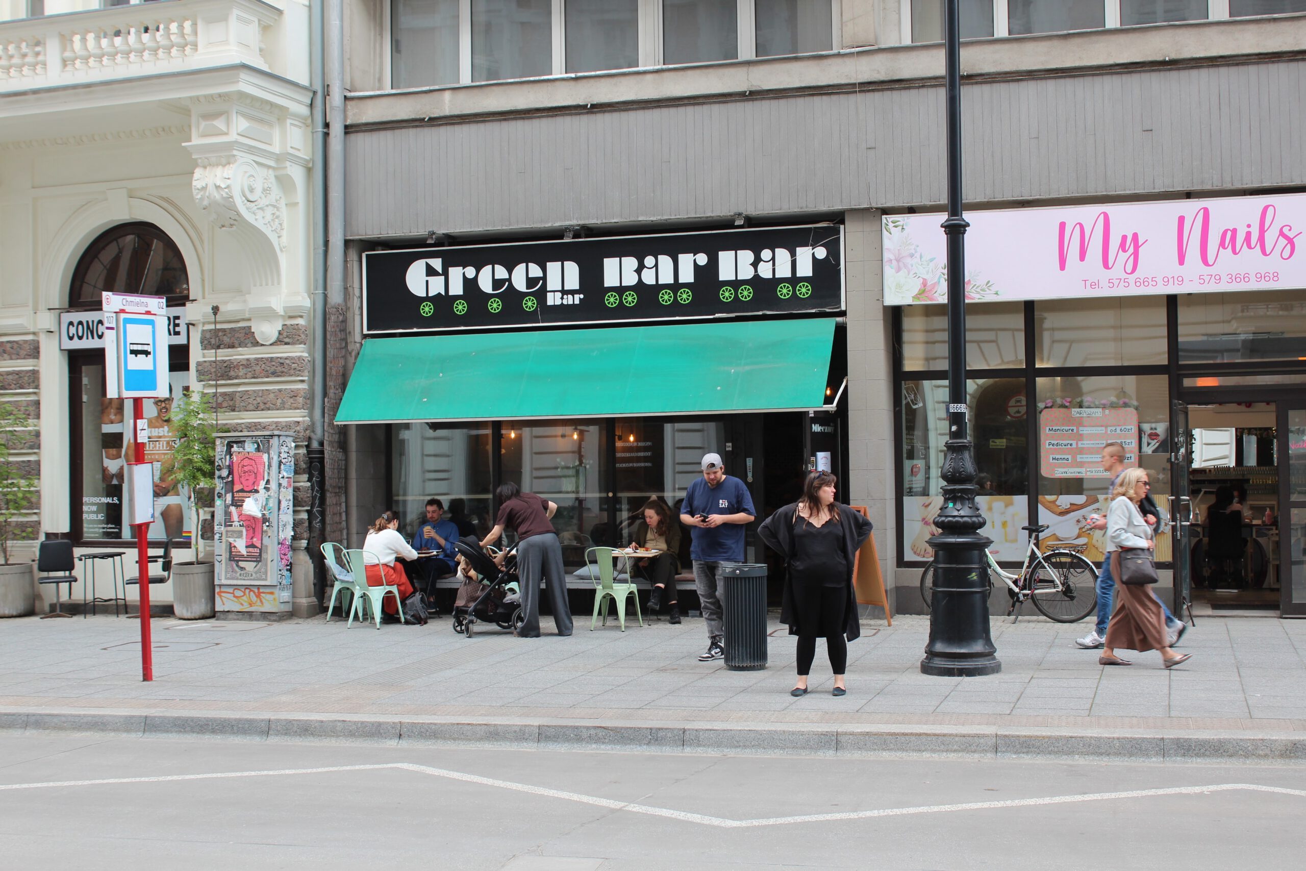 Outside view of Polish milk bar 'Green Bar'